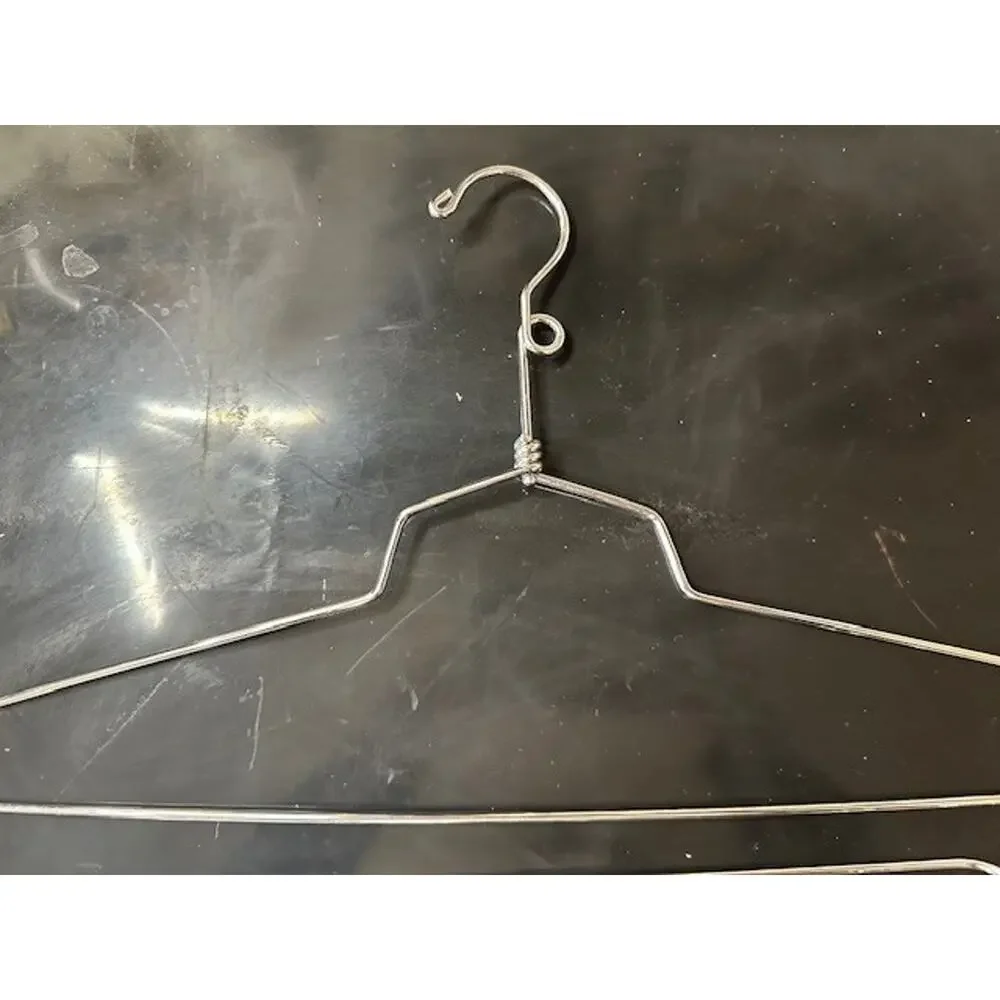 Vintage Heavy Twisted Metal Hangers Chrome Lot Of 23 Assorted Sizes